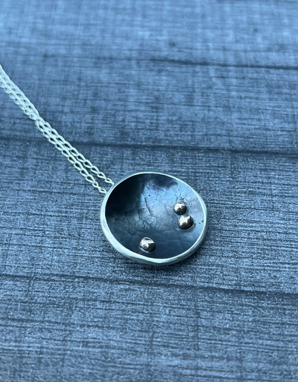 Planets Pendant, cosmos planet, gold bubbles pendant, oxidised pendant, planets 