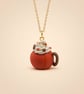 Pumpkin Latte Mug Necklace – Handmade Autumn Charm Pendant - Image 5