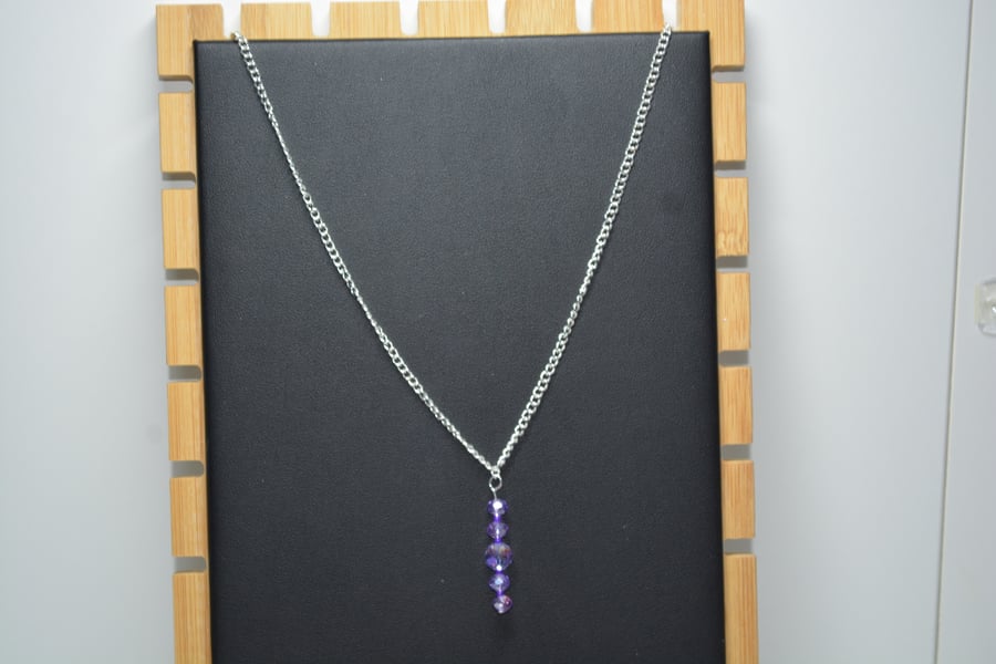 Purple faceted beaded necklace