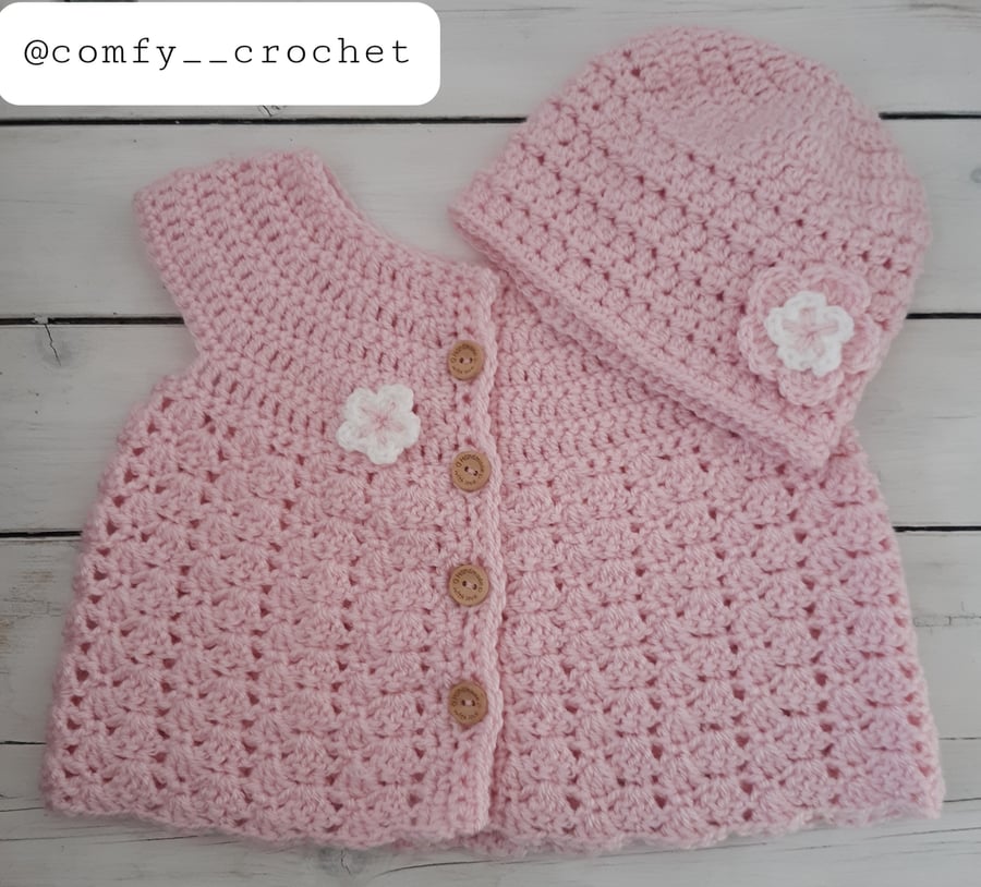 Cardigan and matching hat RESERVED