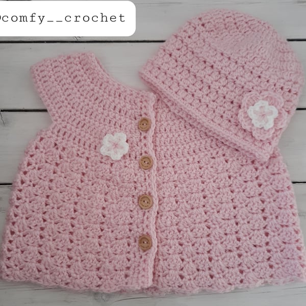 Cardigan and matching hat RESERVED