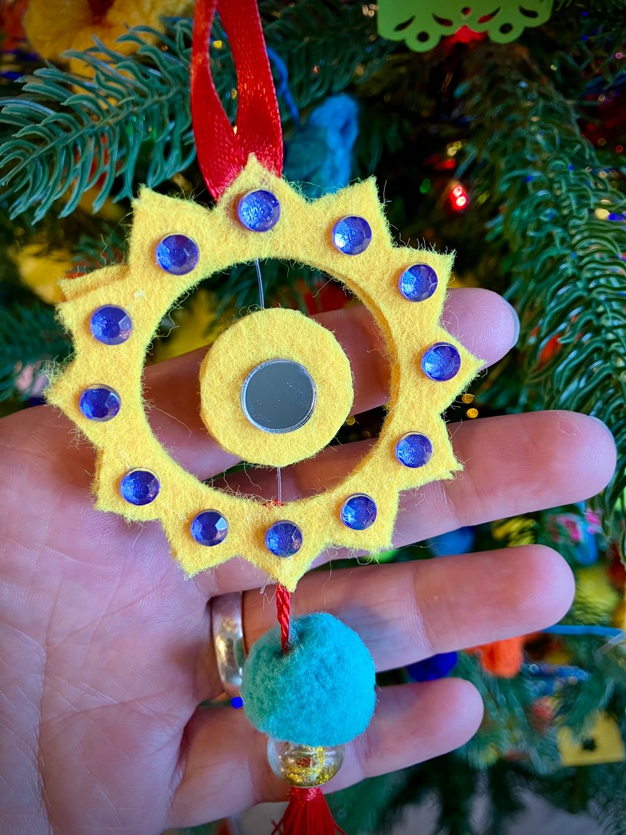 Felt Sun Decoration – Jewel & Mirror Adornment
