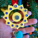 Felt Sun Decoration – Jewel & Mirror Adornment