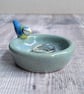 Very small ring dish with blue tit - Image 1
