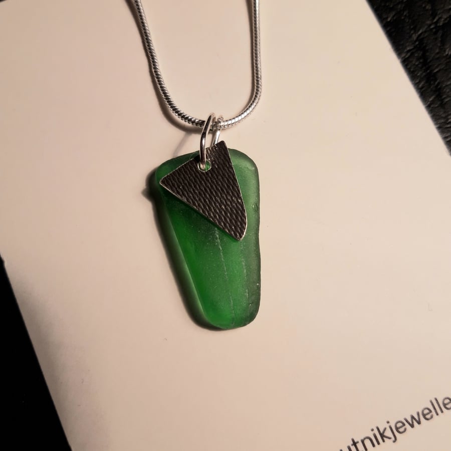 Isle of Wight Seaglass and Silver Necklace