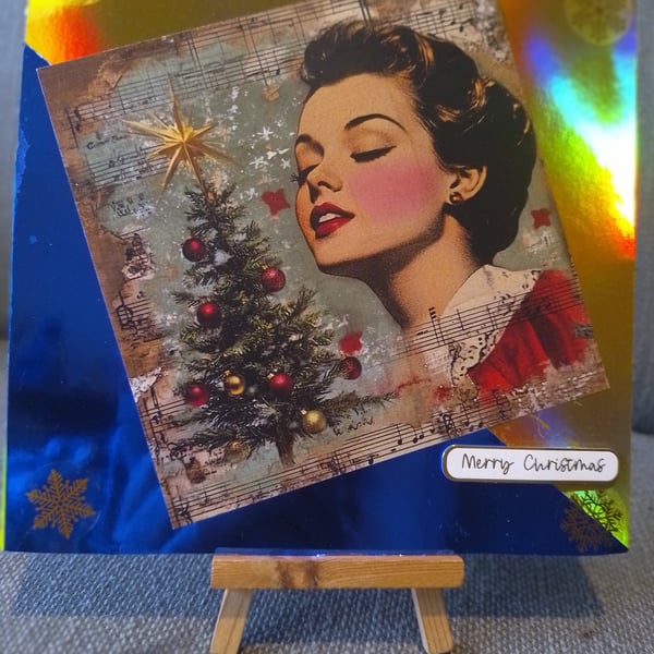 A choir singer at christmas