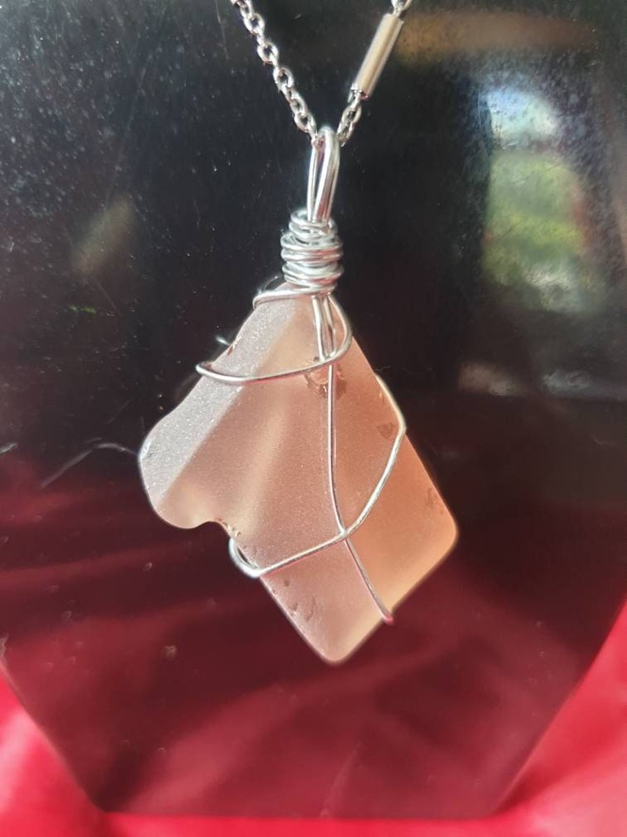 Peach Coloured Glass Pendant