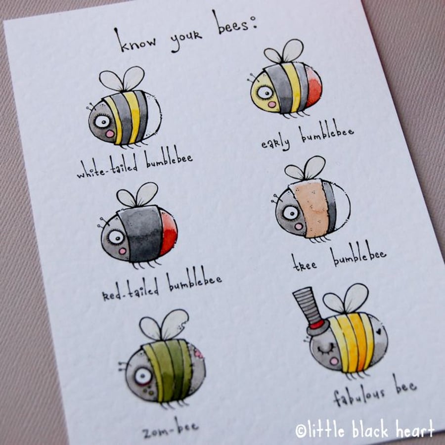 bee guide - original illustration (A5)