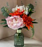 Hydrangea and Orange Daisy Forever Bouquet in Vase