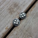 Recycled Sterling Silver Four Petal Flower Ear Studs