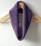 Cowl Infinity Scarf in Cerise Pink Alpaca Wool - Image 4