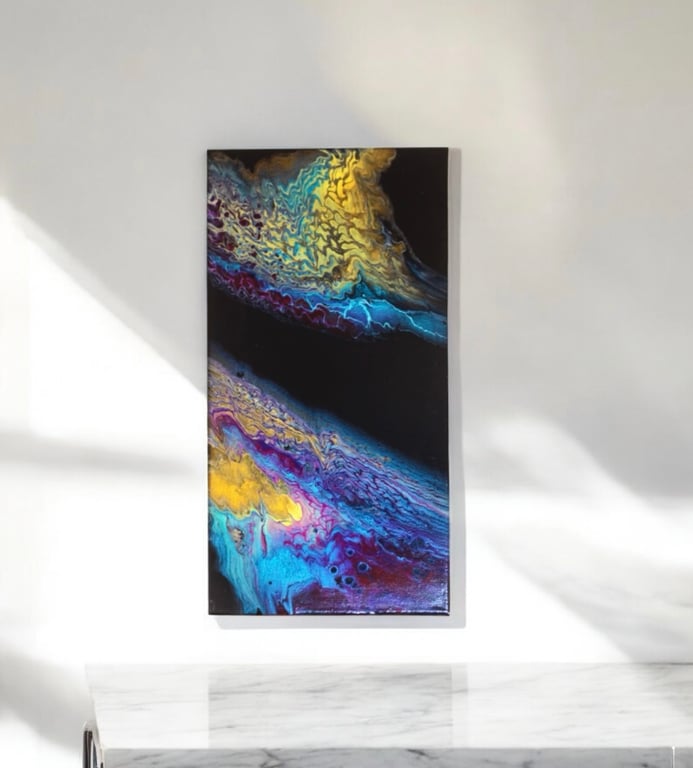 Abstract continents, fluid acrylic canvas 