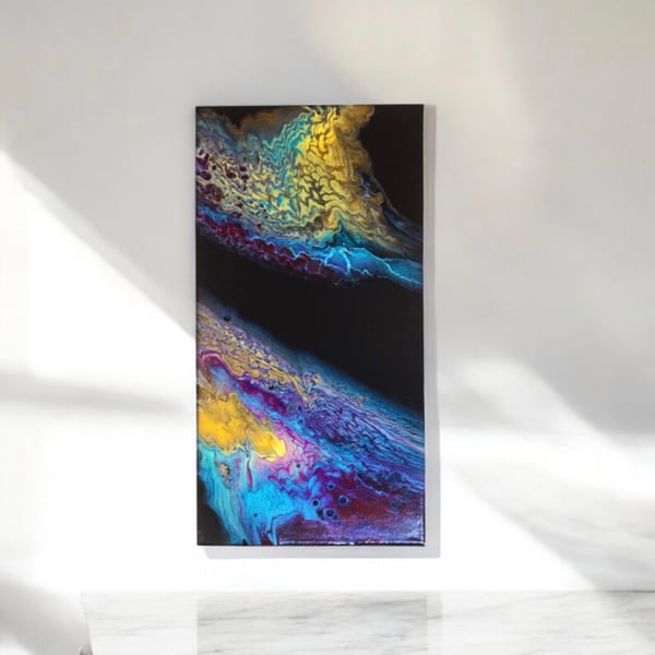 Abstract continents, fluid acrylic canvas 