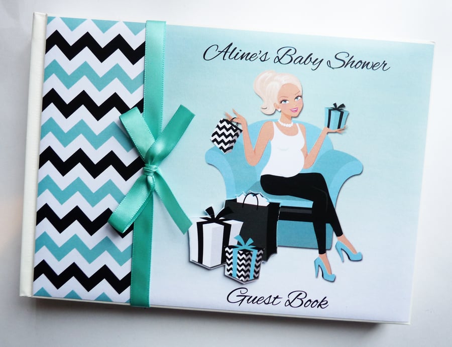 Mum to be boy baby shower guest book, boy baby shower gift