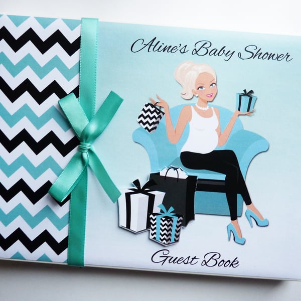 Mum to be boy baby shower guest book, boy baby shower gift