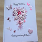 Handmade Mother’s Day Floral Bouquet Card 