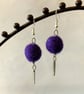 Merino wool ball earrings - Image 1