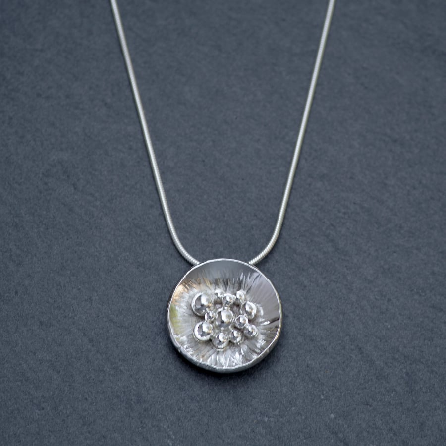 Silver granulated pendant