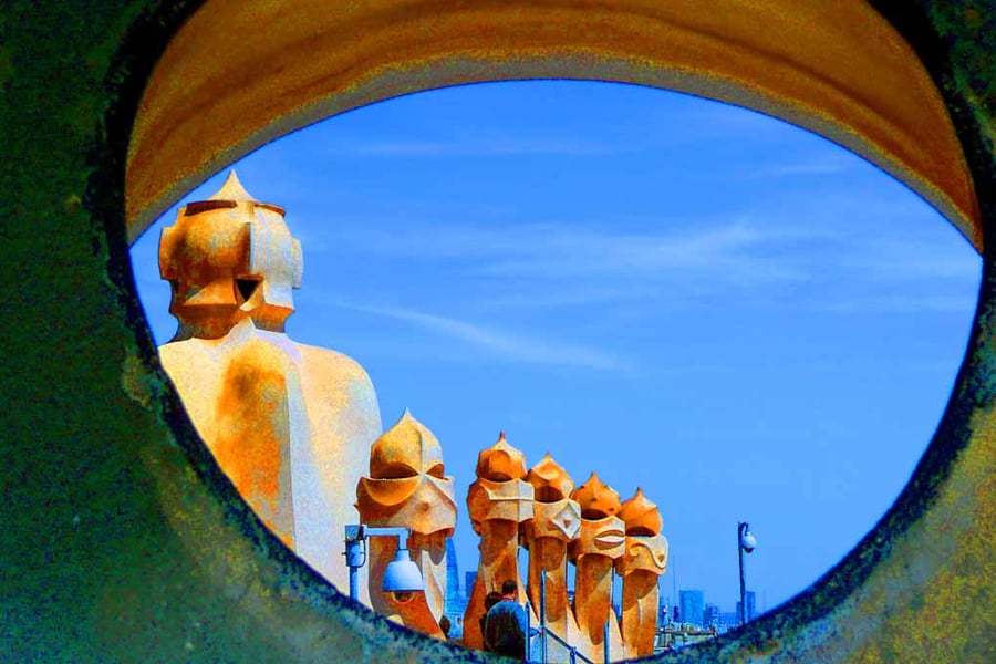 Casa Mila La Pedrera Barcelona Spain 18"x12" Print