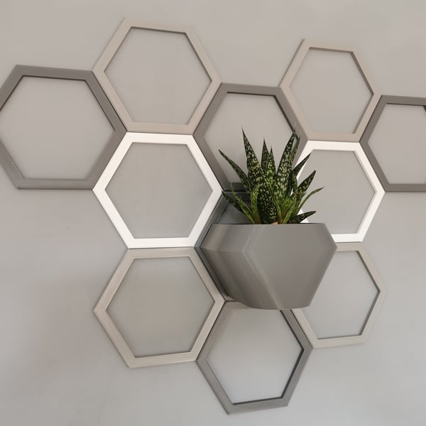 Indoor Wall Planter Honeycomb Design, Expandable Wall Pot System, Single Pots
