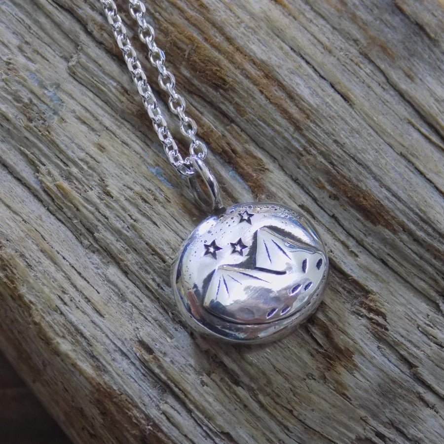 RESERVED for  Neneycakes Sterling silver 'tiny mountains' pendant