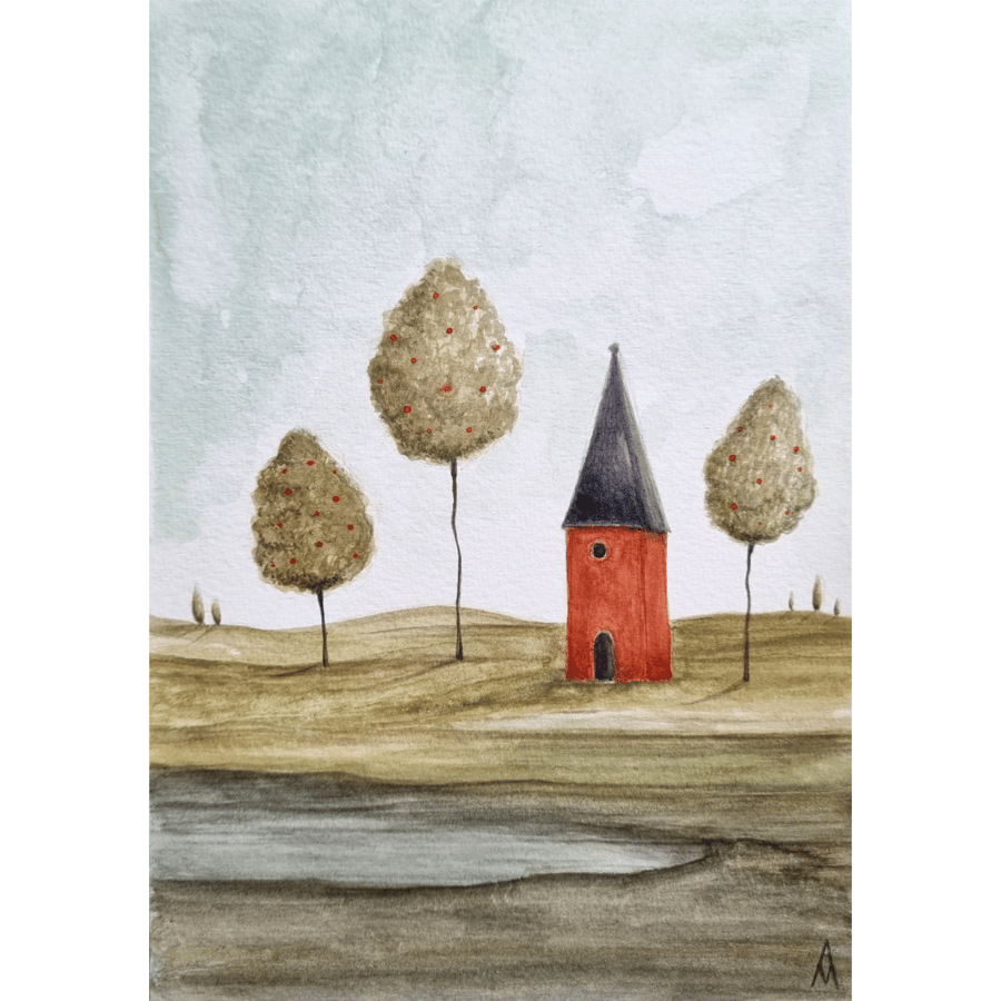 Original Painting - Watercolour Art - Fairytale Illustration Unframed 