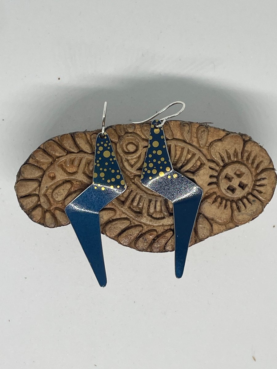 Lightning Recycled Gift Tin Earrings on Silver Hooks