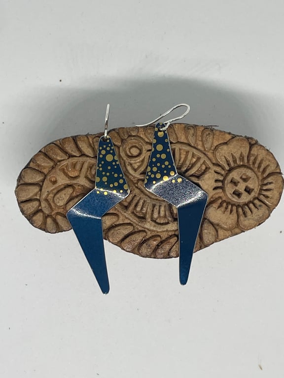 Lightning Recycled Gift Tin Earrings on Silver Hooks