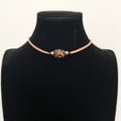 Handmade Large Natural Tibet Dzi Brown Agate Surfer Necklace 15.5 inches 40cm