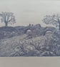 Linoprint Dunster Mill Stream limited edition  - Image 5