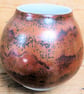 Moon jar, vase handmade pottery copper glaze - Image 2