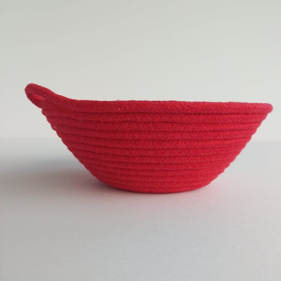 Large Freshwater Bowl made from bright red coloured cotton rope