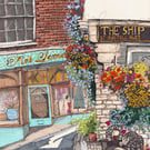 The Ship Fowey Print - Cornwall Pub Illustration - Coastal Wall Art UK