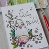 you rock rock - original aceo