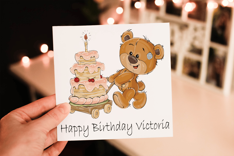 Teddy Birthday Card, Card for Birthday, Birthday Card, Friend Birthday Card