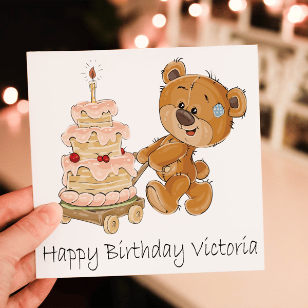 Teddy Birthday Card, Card for Birthday, Birthday Card, Friend Birthday Card
