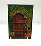 Fairy Door with Mushrooms on Canvas ACEO