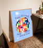 kitchen Disco art print wall decor, Disco ball Illustration, kitchen Dancing Art