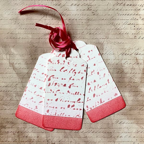 Hand made vintage inspired gift tags (set of 3). Various colours available.
