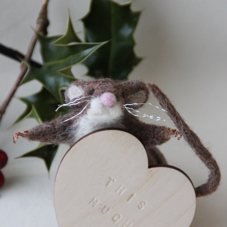"This Much" - needle felted mouse sculpture