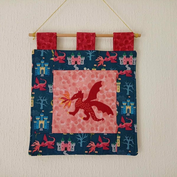 Nursery Wall Art - Dragon Mini Quilt Banner - can be personalised