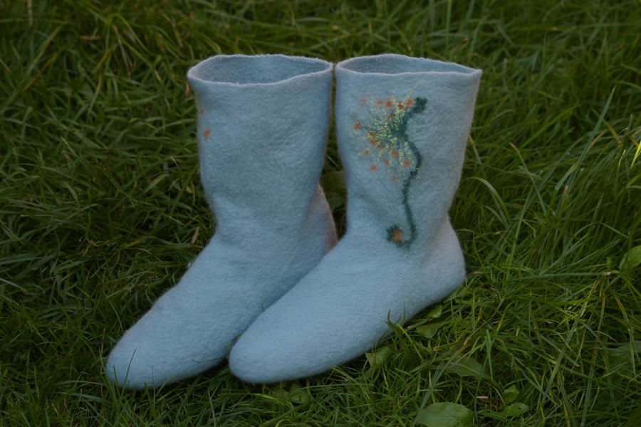Handmade Felted Merino Wool Socks – Size EU 38