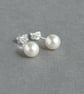 White & Burgundy Floating Pearl Jewellery Set - Necklace, Bracelet and Earrings - Image 4