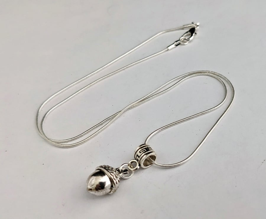 Tibetan silver acorn necklace