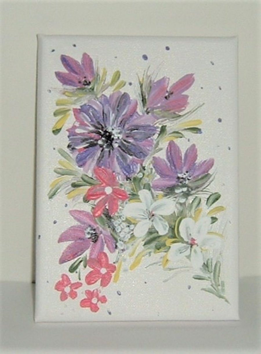 SALE acrylic floral original art painting ( ref F 618)
