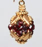 Beaded Bead Earrings in Red and Gold - Image 4