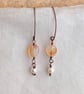 Carnelian and pearl handmade copper earrings, June birthstone, July birthstone - Image 6