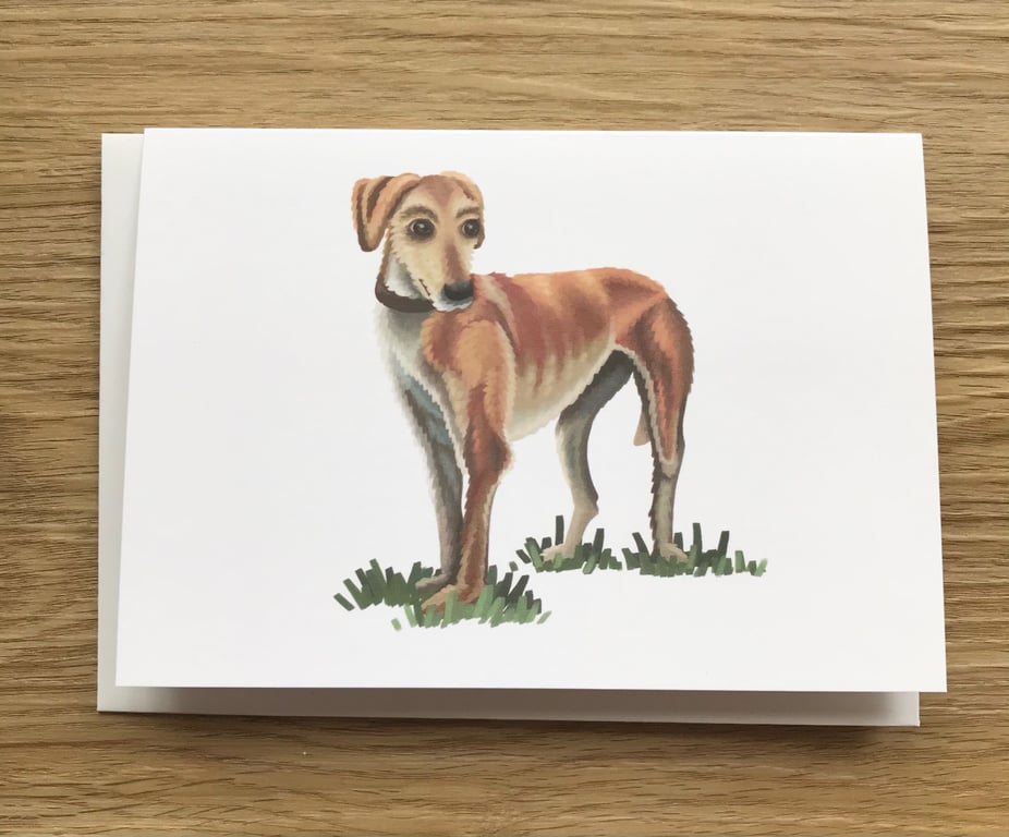 Lurcher Blank Greeting Card