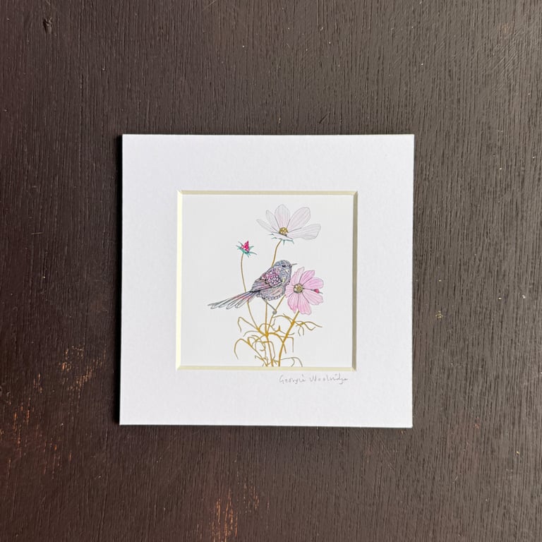 'Blush' 5" x 5" Mounted Print