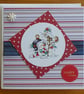 Snowman and Robins Happy Christmas Card - Stripes - Image 8